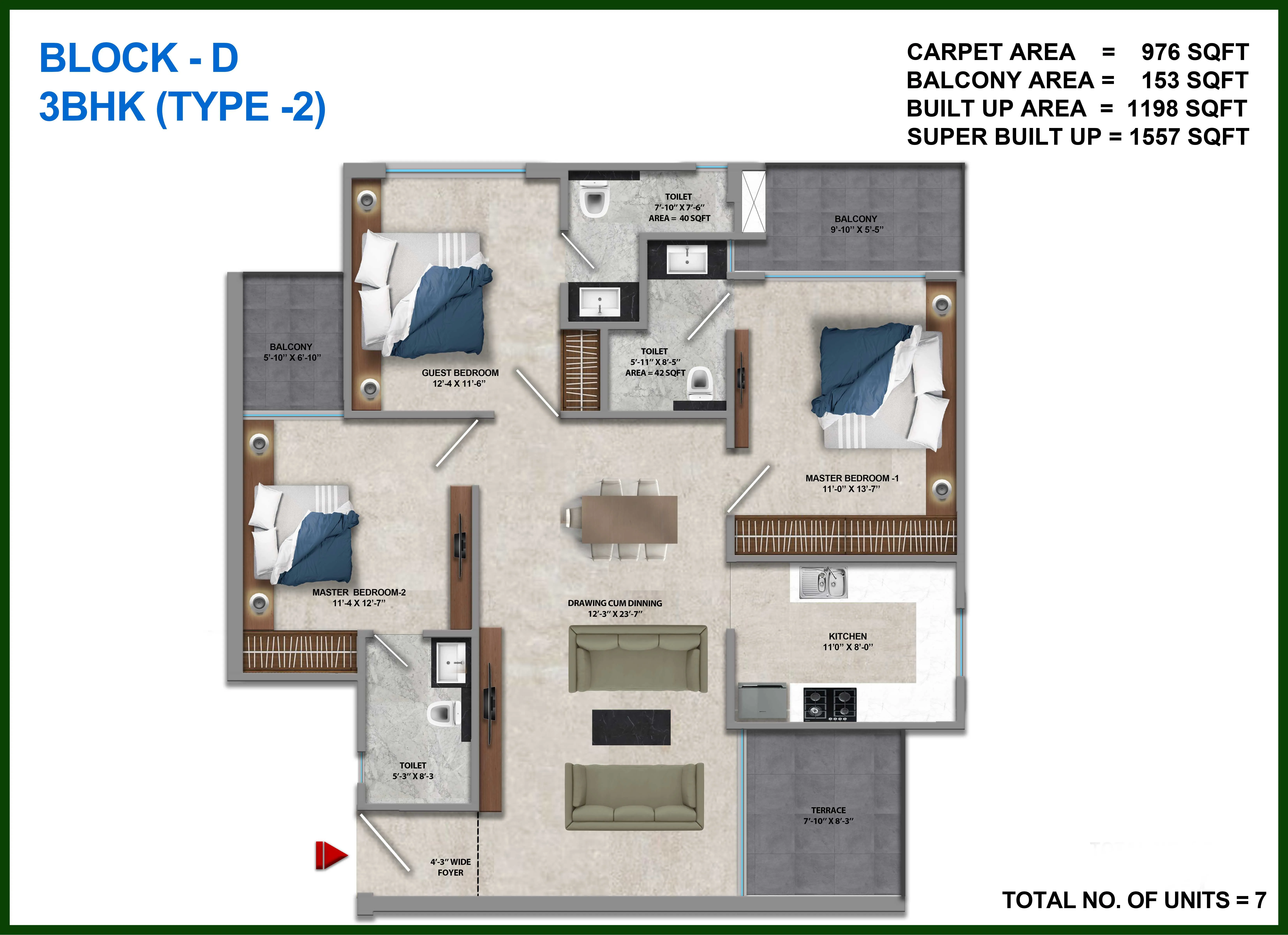 Tara Devi's Enclave 3 BHK floor plan image