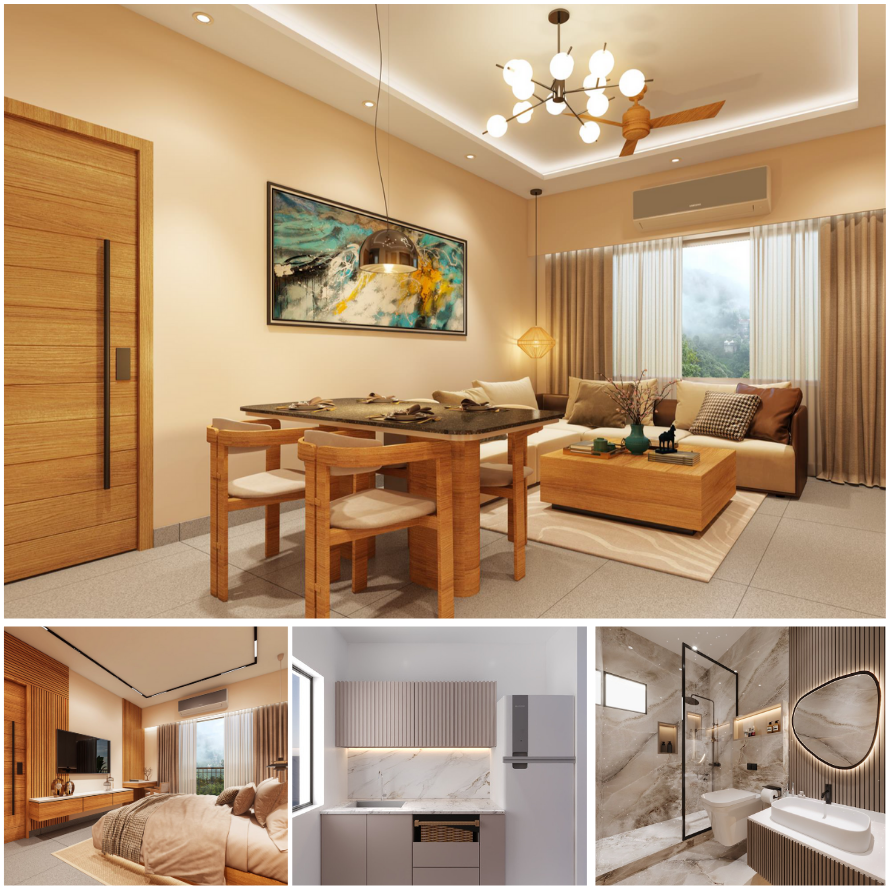 2 BHK apartment layout at Tara Devi's Enclave Phase-1